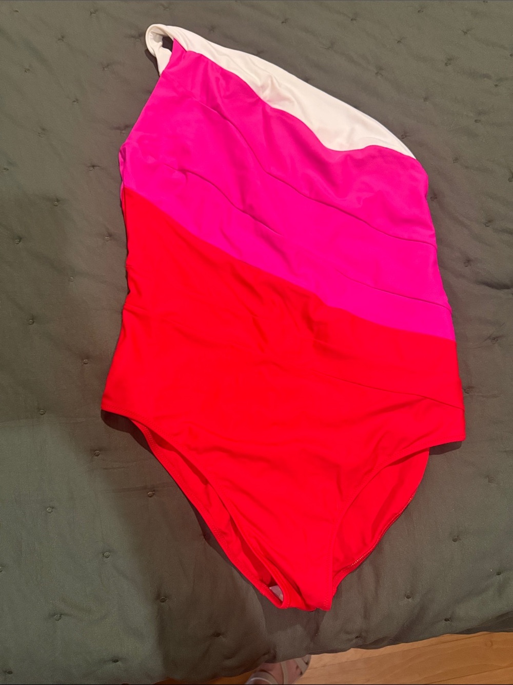 Girls One-Piece Swimsuit in Red, Pink & White
